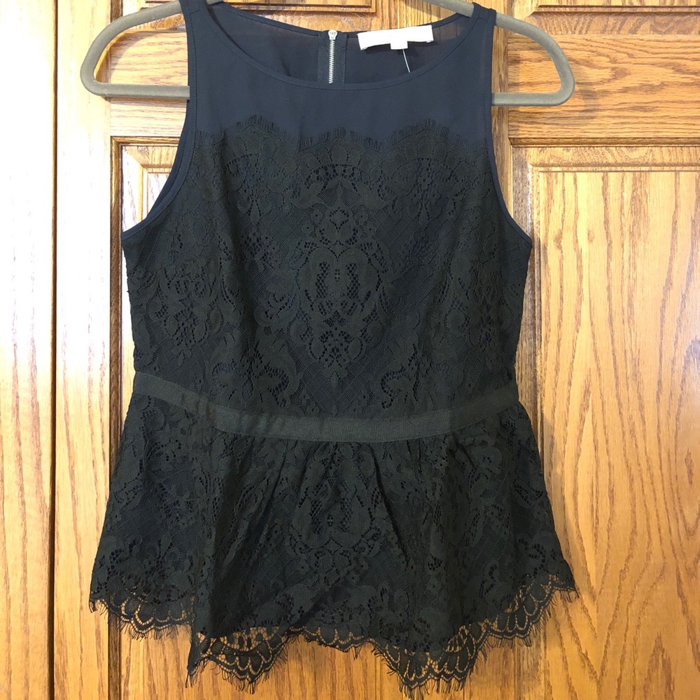 Lace Peplum Top
